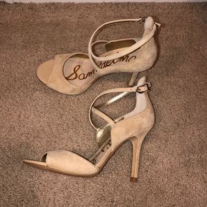 sam edelman nude suede strappy sandals size 6.5